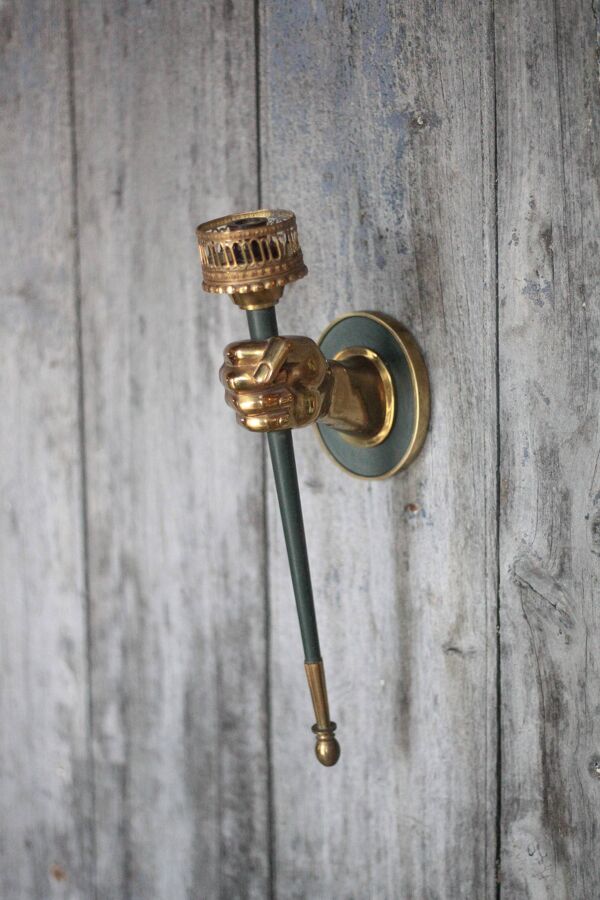 Applique bronze Lucien Gau vintage, applique murale, applique main vintage