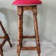 Pair of antique high stools in solid wood