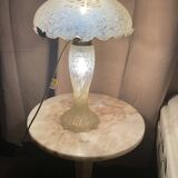 Yellow glass mushroom lamp