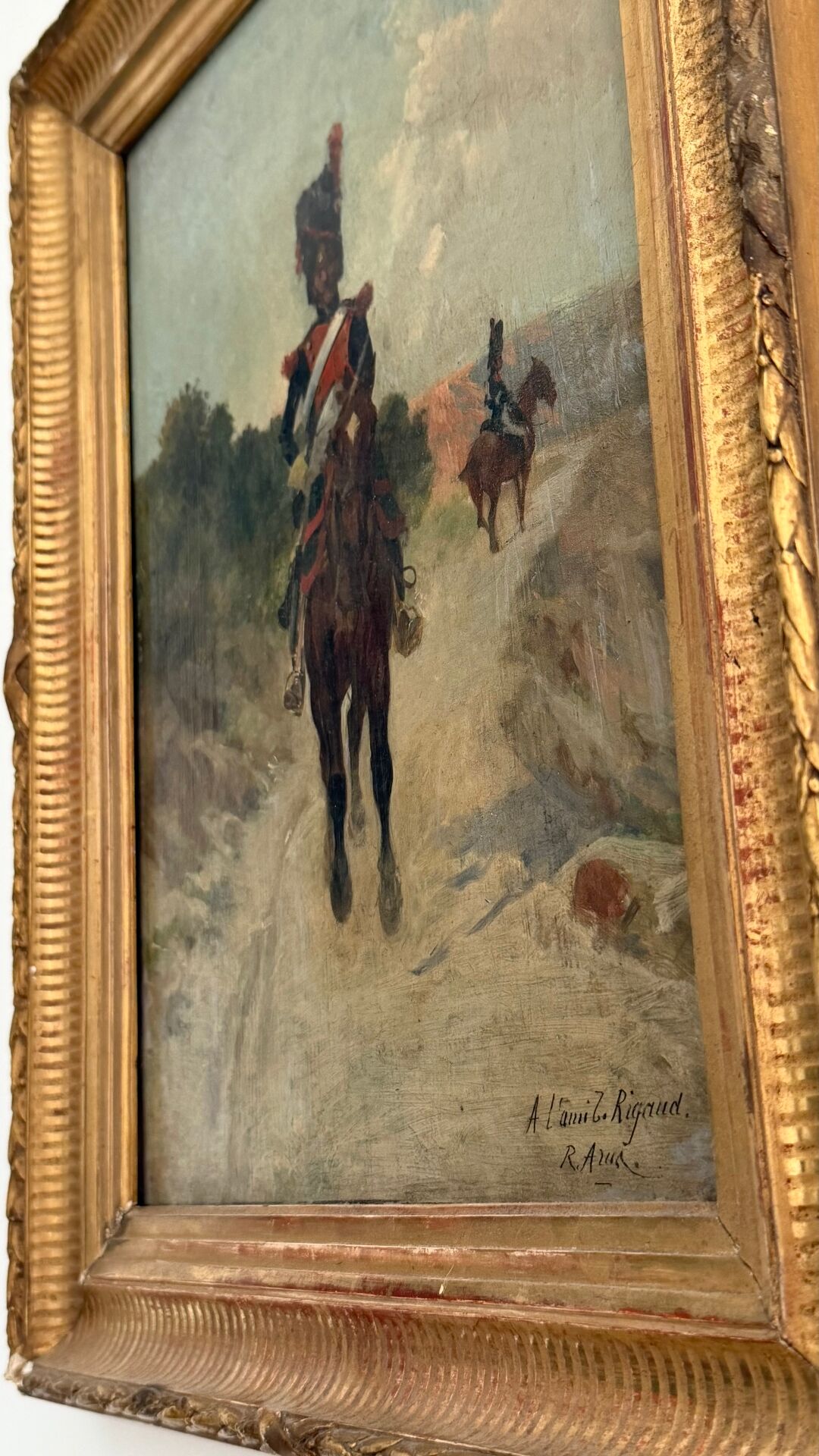 Raoul Arus (1848-1921) – Horse Grenadier – Oil on panel – 19th century