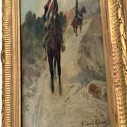 Raoul Arus (1848-1921) – Grenadier à cheval – Huile sur panneau – XIXe