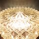 Ceiling light or wall light in moulded glass with diamond point, 1970.