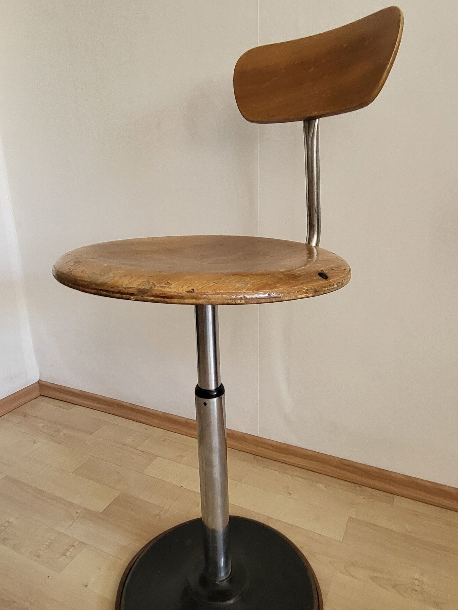 Tabouret industriel télescopique, Mirima, France vers 1950