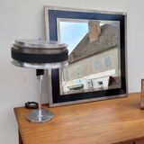 Design mirror in chromed metal vintage quality manufacture Italy, 1970s