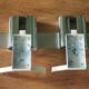 Pair of chrome wall sconces with Murano glass, wall light, art of glass, interior decoration.