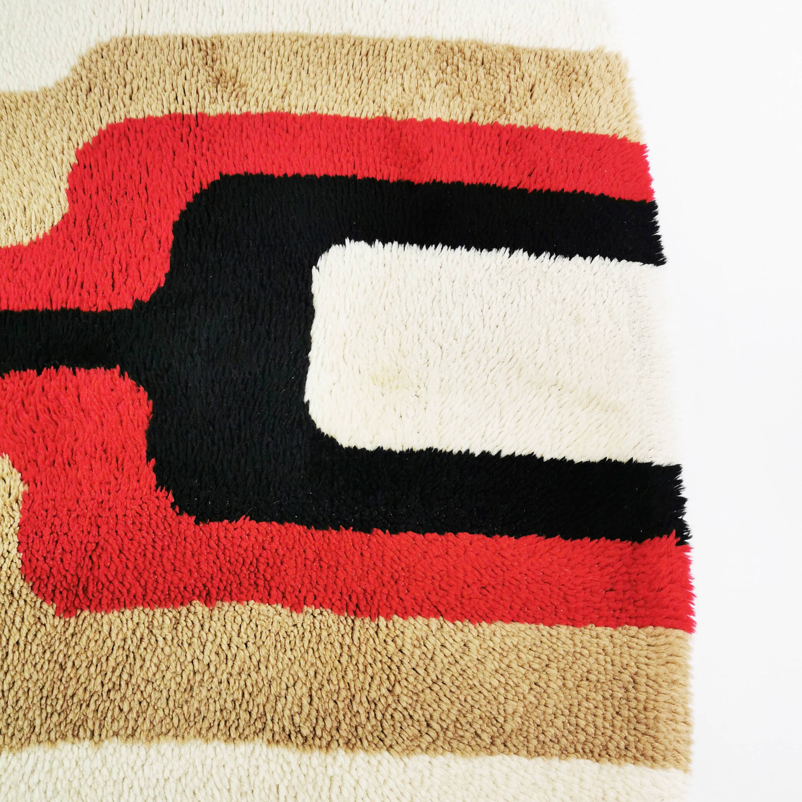 Tapis géométrique Space Age, Allemagne, années 1970