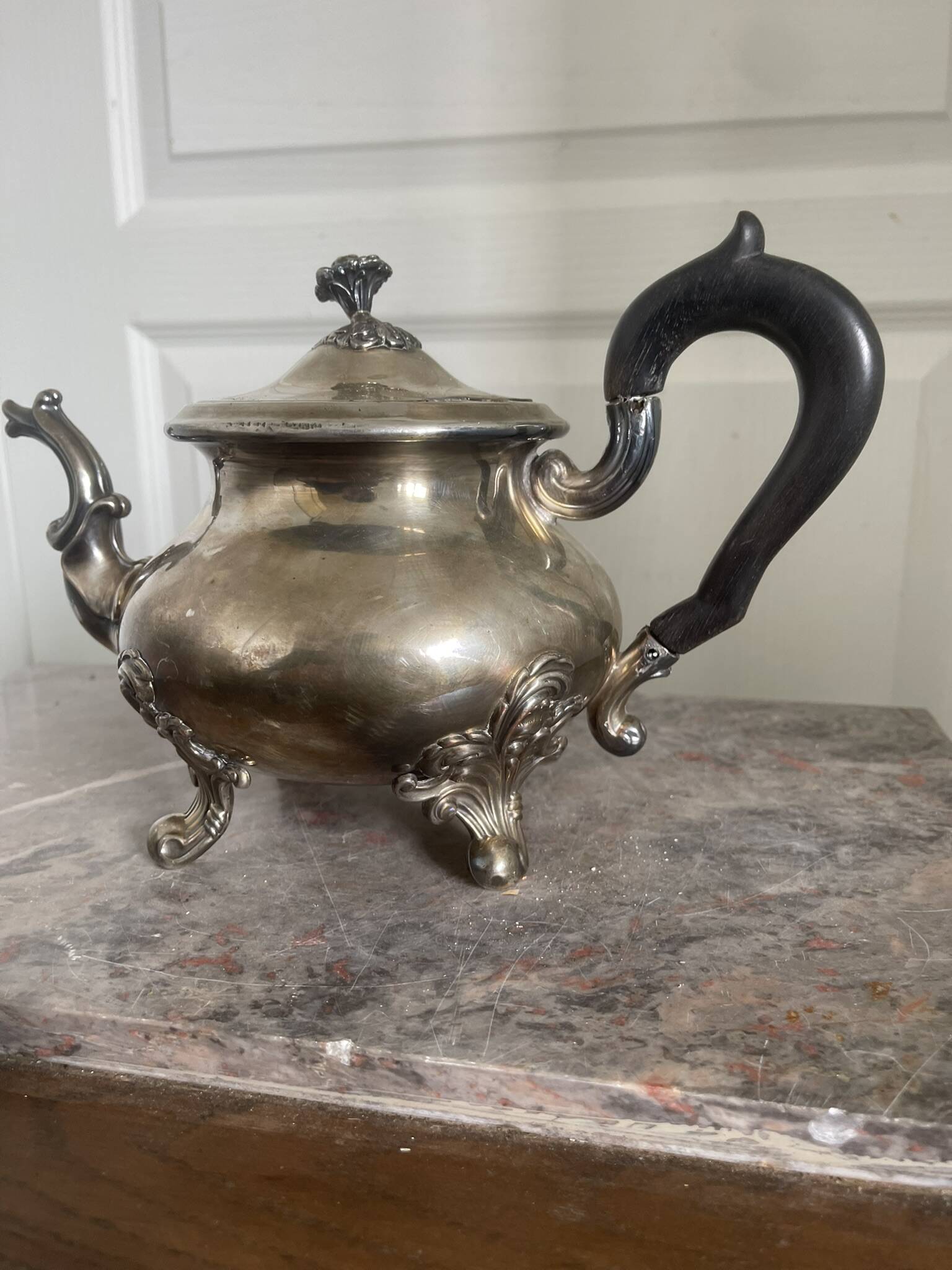 Antique Silver-Plated Victorian Teapot