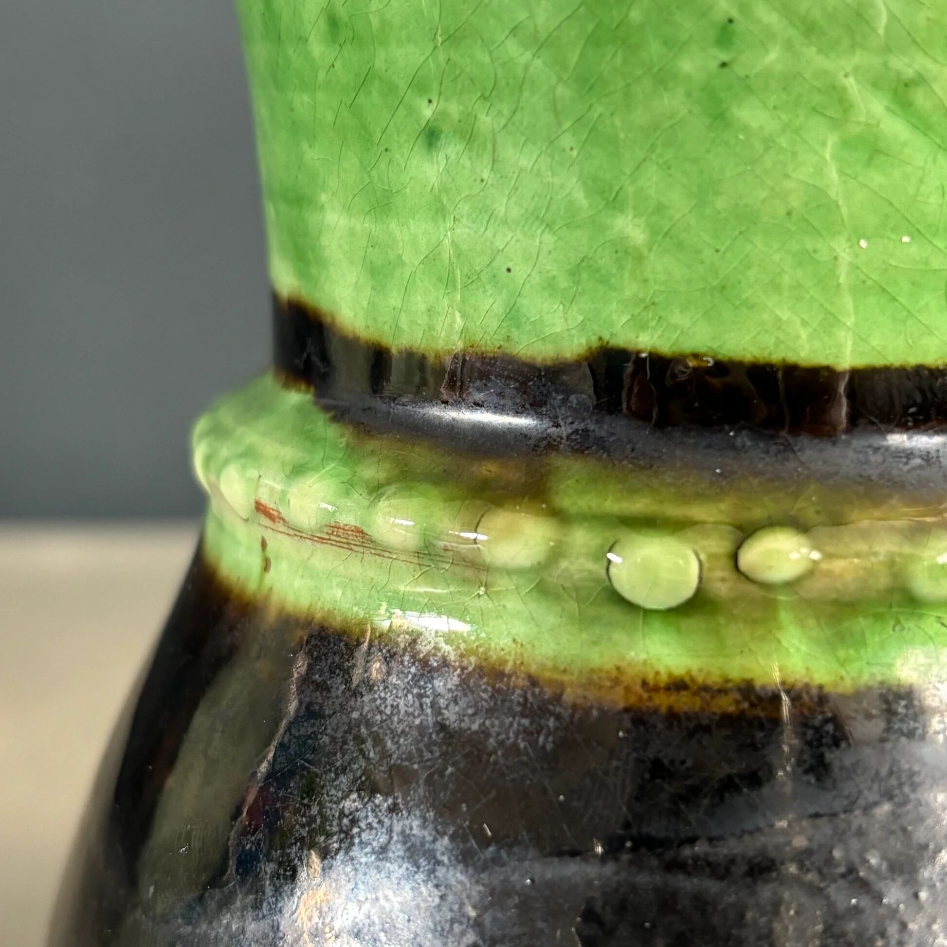 Bicolour vase in glazed terracotta - Savoyard craftsmanship