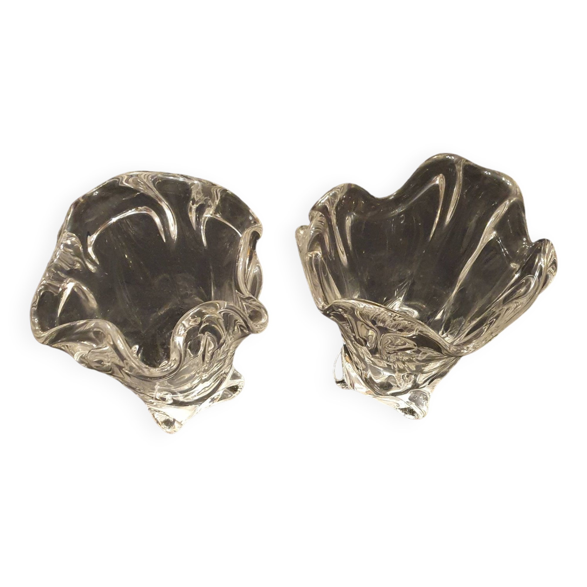 Large crystal vases.