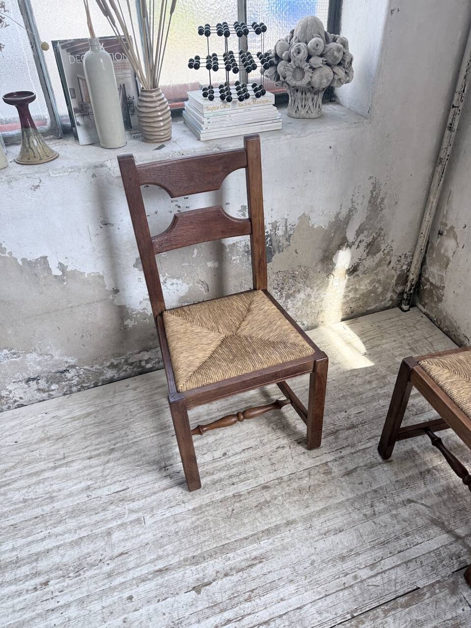 Set 4 chaises rustiques chêne De puydt, Belgique 1970