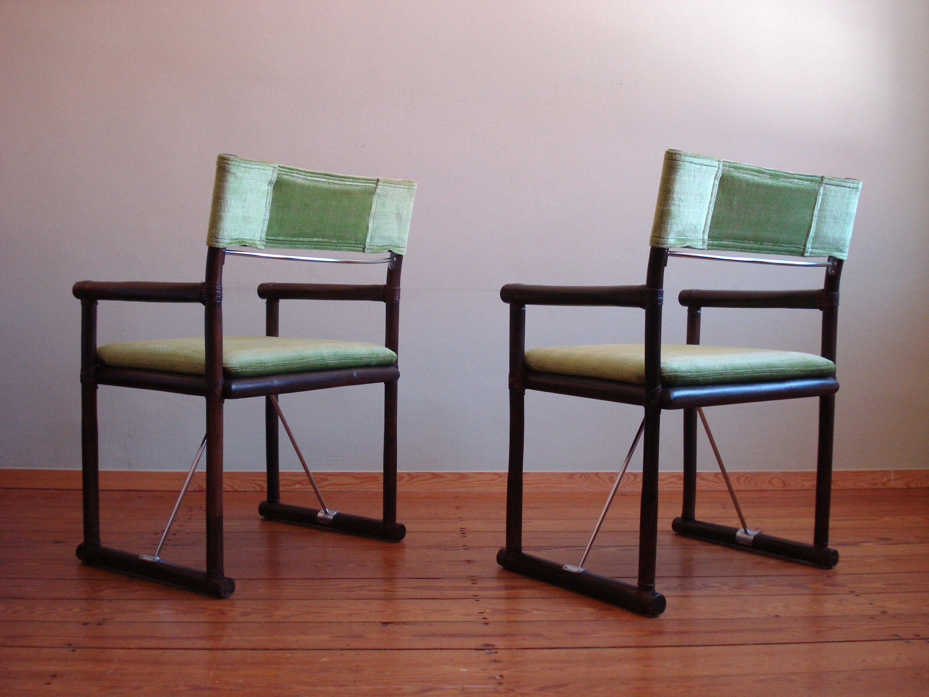 2 chaises vintage en rotin, années 1970