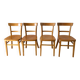 set of 4 Thonet bistro chairs in curved wood honey Mid-Century 50s