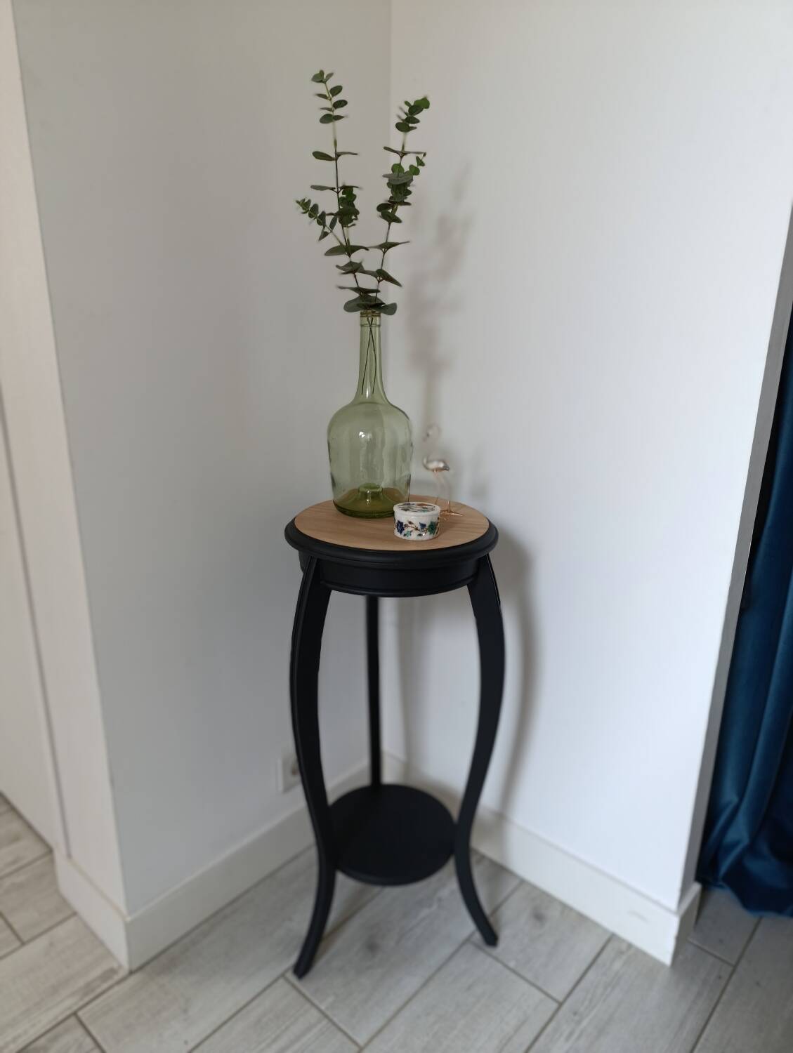 Restored solid wood pedestal table