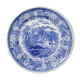 Round dish in Villeroy earthenware and Boch model Blue Burgenland, landscape with castle