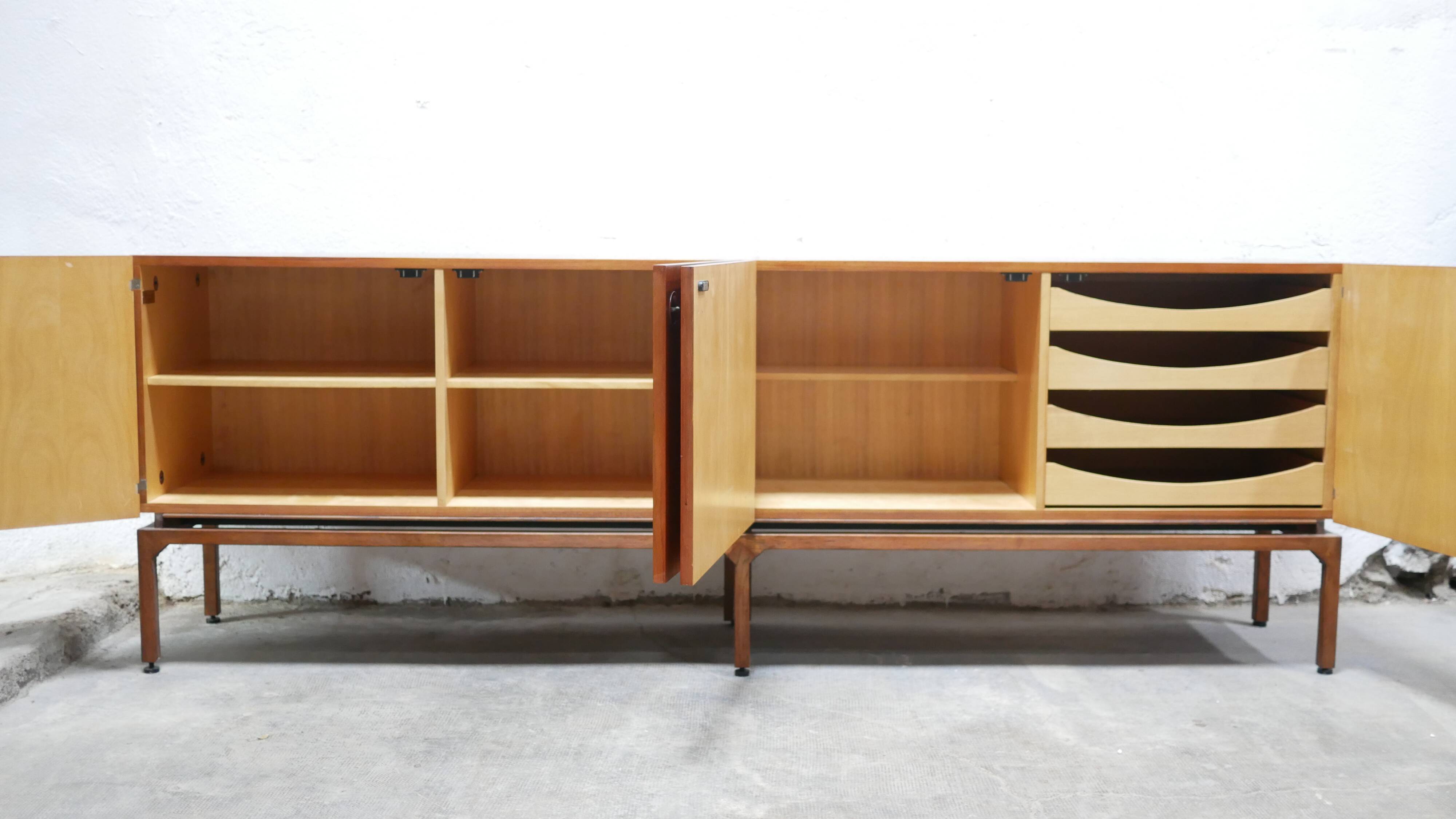 Teak enfilade by Gérard Guermonprez for Magnani editions