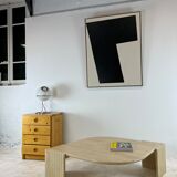 Coffee table Roche Bobois "eye" in travertine, 1970