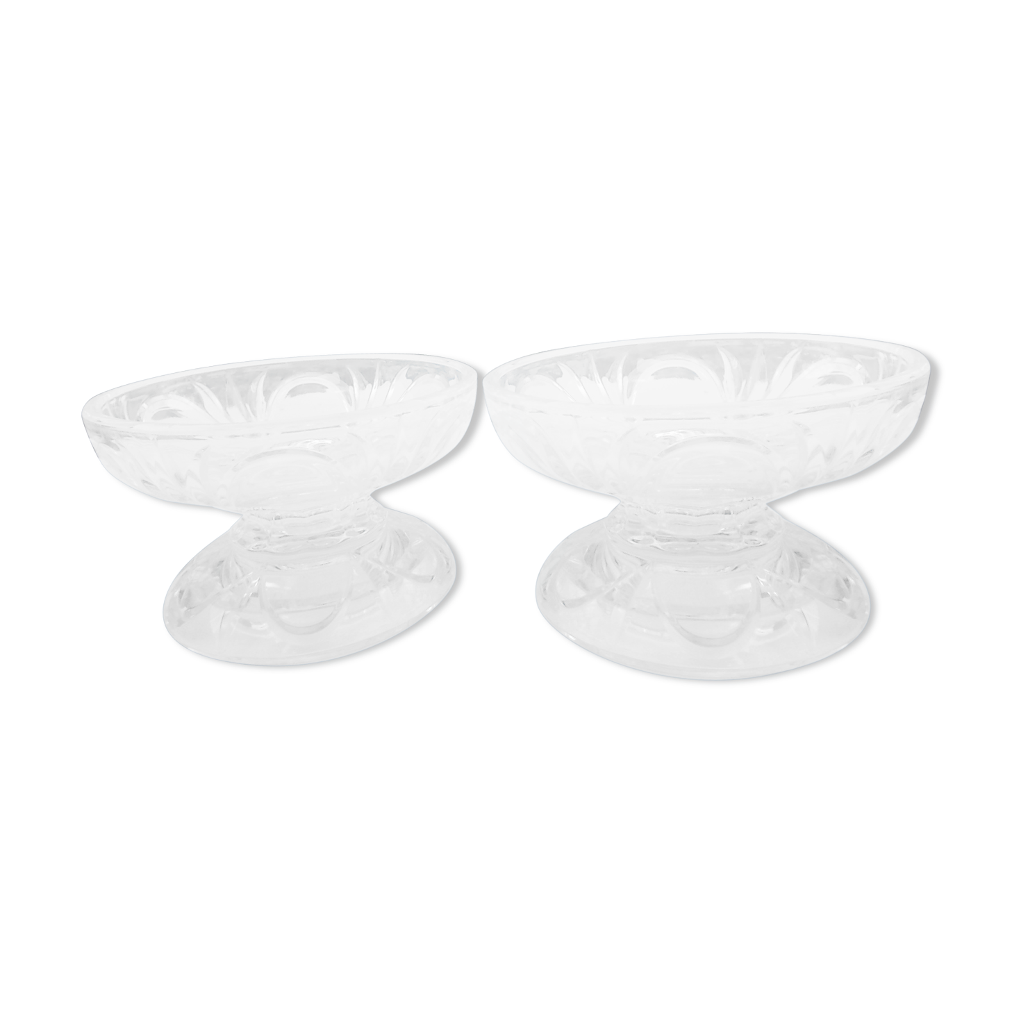 Pair of glass candlesticks