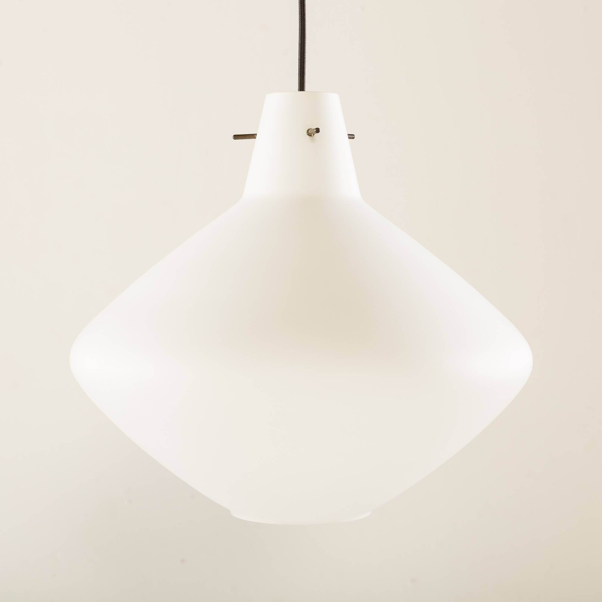 Italian mid century modern opaline glass pedant lamp, 1970s