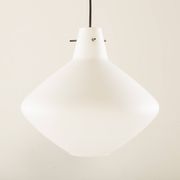 Italian mid century modern opaline glass pedant lamp, 1970s