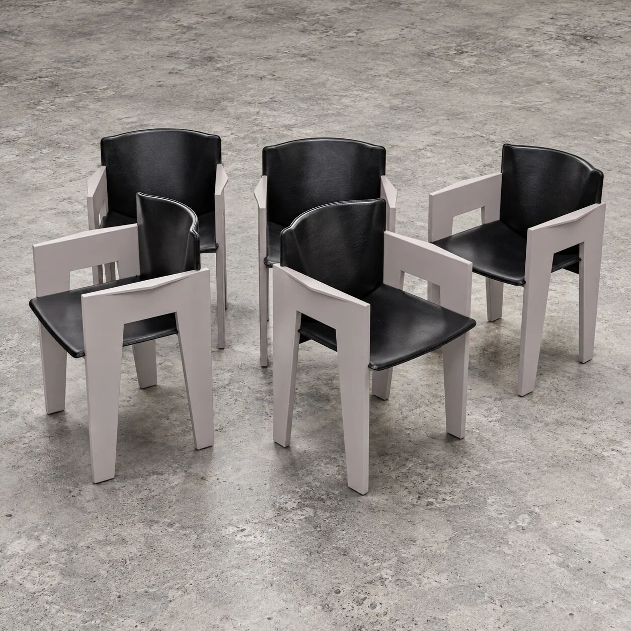 Set of 5 modernist dining chairs by Arnold Merckx for Arco / 1980s