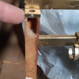 Vintage brass and teak coat rack