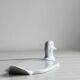 White porcelain dish in the shape of a duck.