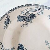 Set of 6 Deep Plates Earthenware Ceramic Sarreguemienes Royat Series 19th century in perfect condition