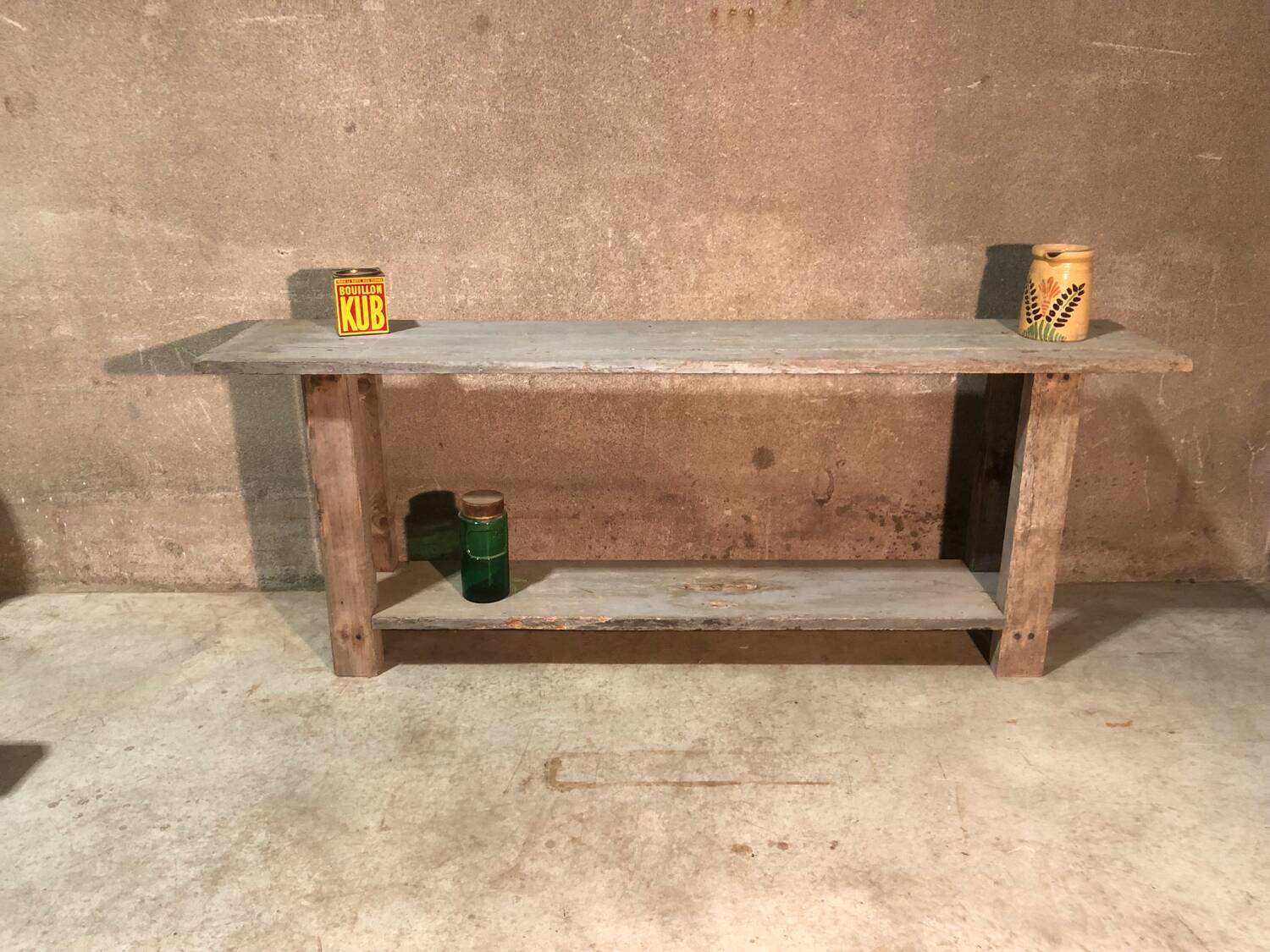 Old workbench with professional furniture