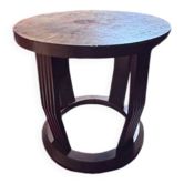 Table basse ronde Art Déco en chêne massif – Années 1930-40