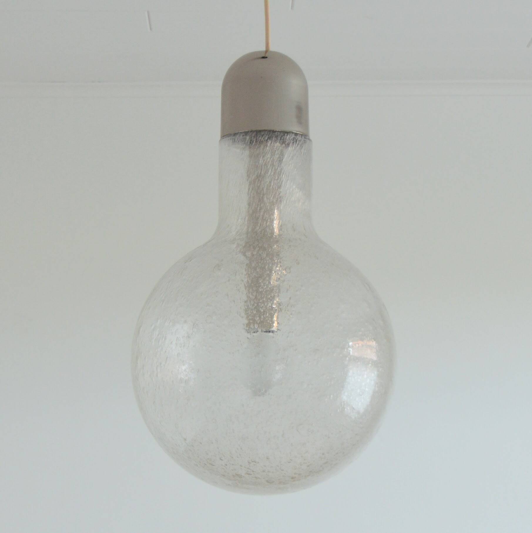 Vintage 1970s Peill and Putzler bubble glass pendant light