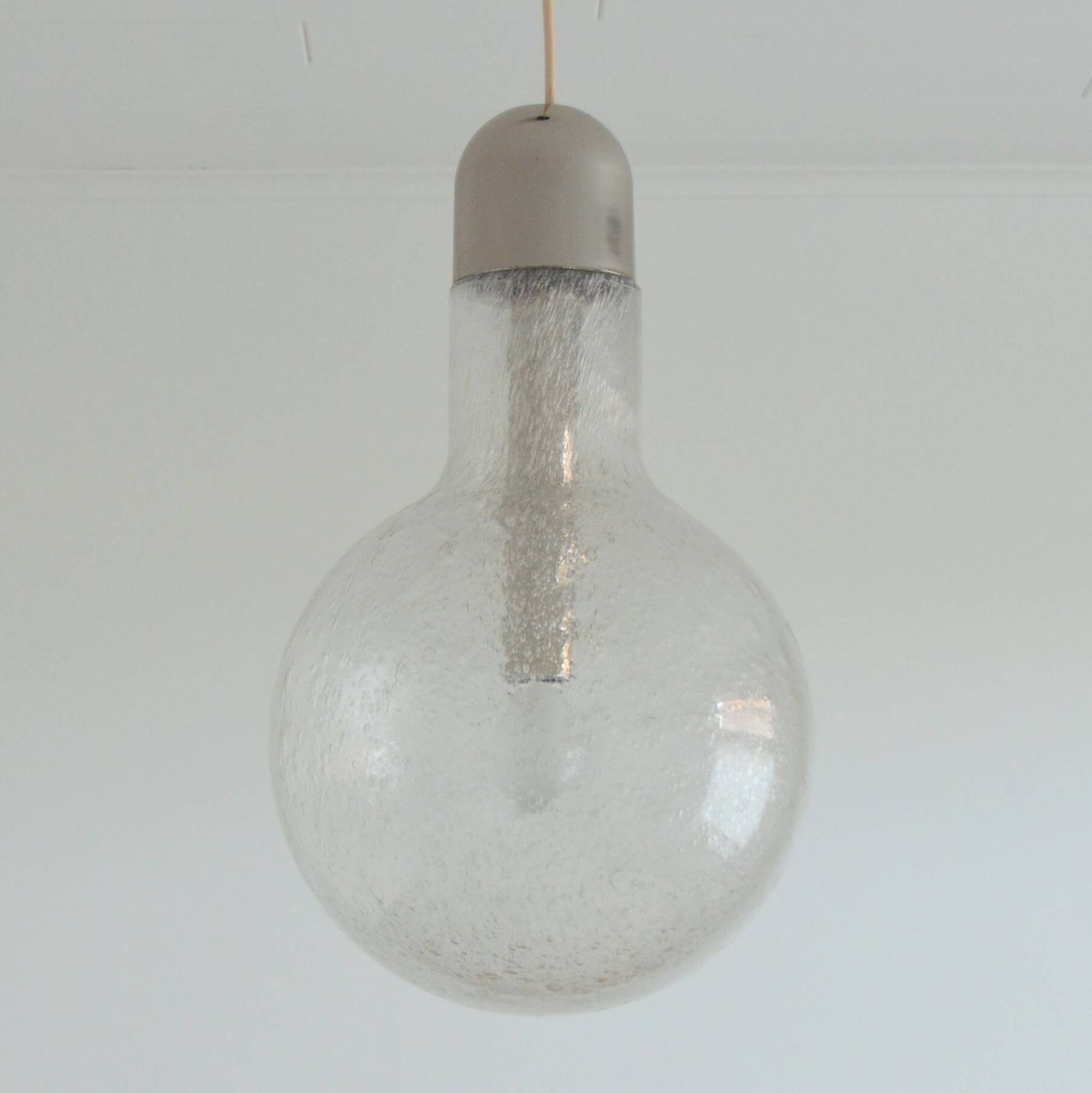 Vintage 1970s Peill and Putzler bubble glass pendant light