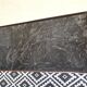 Walnut chest of drawers, black marble top