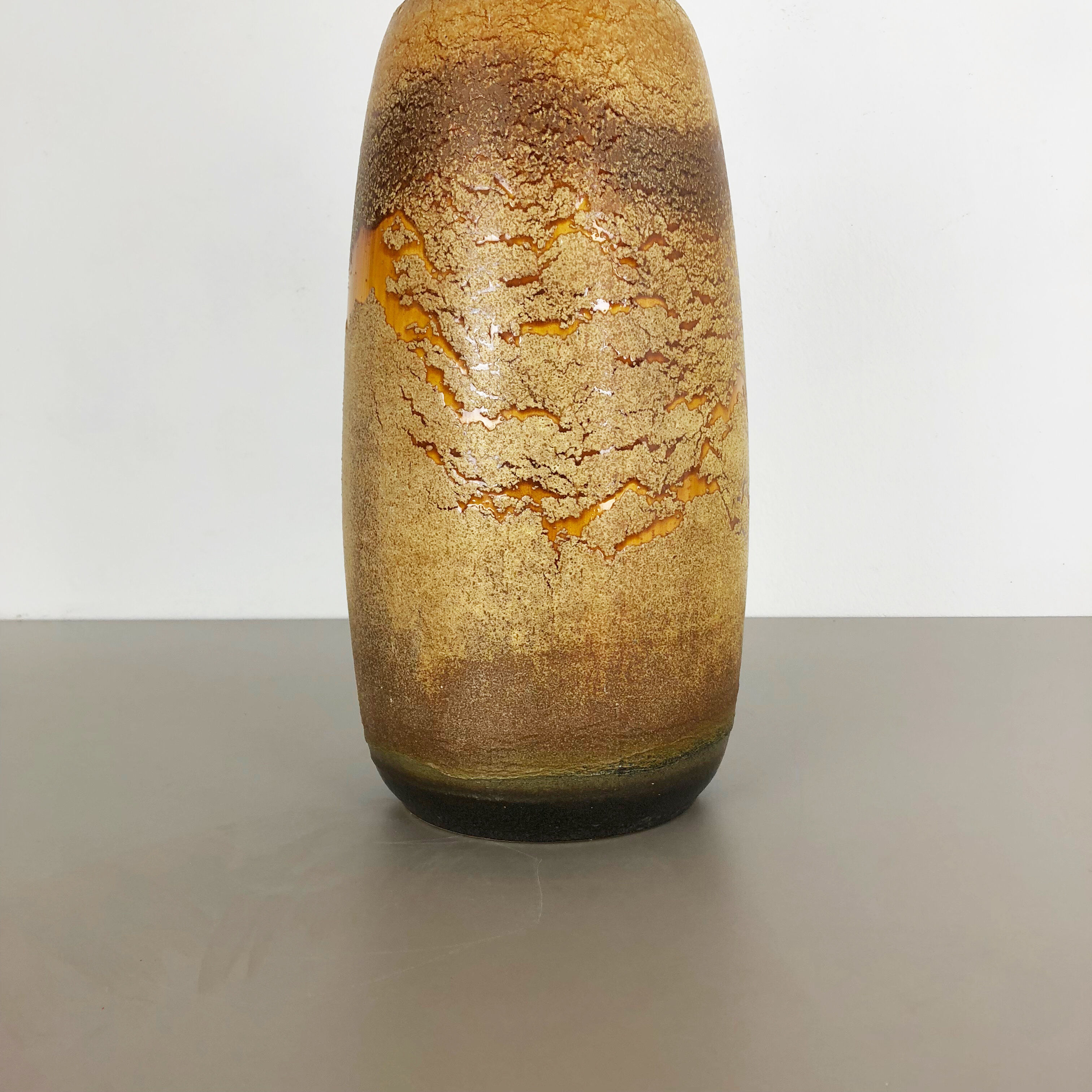 Pottery fat lava multi-color 284-47 floor vase made by Scheurich, 1970
