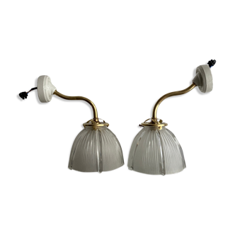 Lot 2 old "holophane" lamps applied lamps