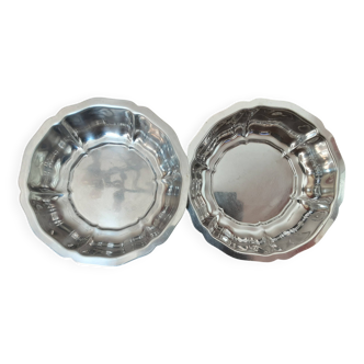 Set of 2 vintage stainless steel salad bowls