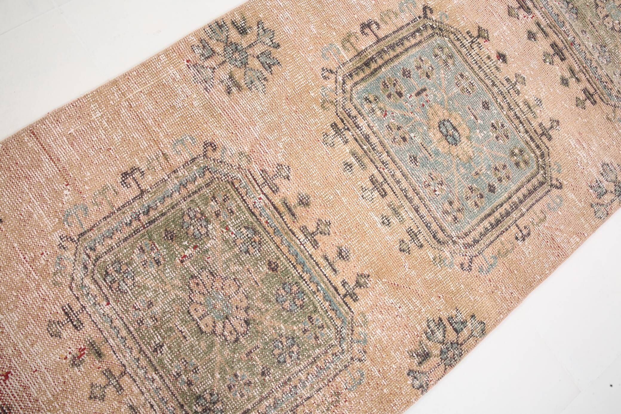 3X12 Soft Wool Orange Turkish Vintage Runner Rug