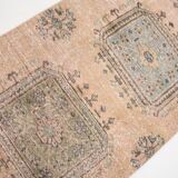 Tapis de course vintage turc orange en laine douce 3X12