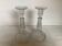 Pair of Val Saint Lambert candlesticks with diamond tips