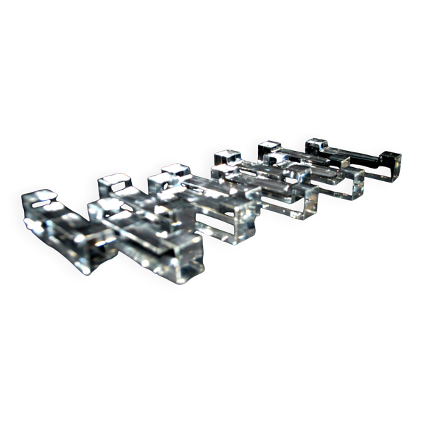 Série de 10 porte-couteaux design en cristal modèle épuré
