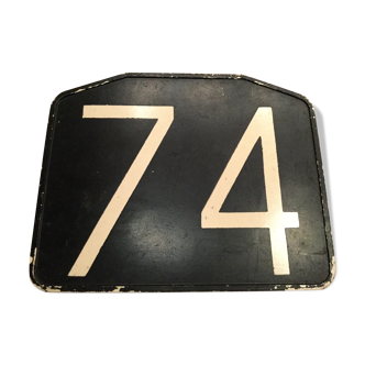 Plaque ancienne de ligne de bus en bakélite