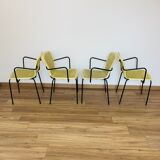 4 yellow outdoor armchairs