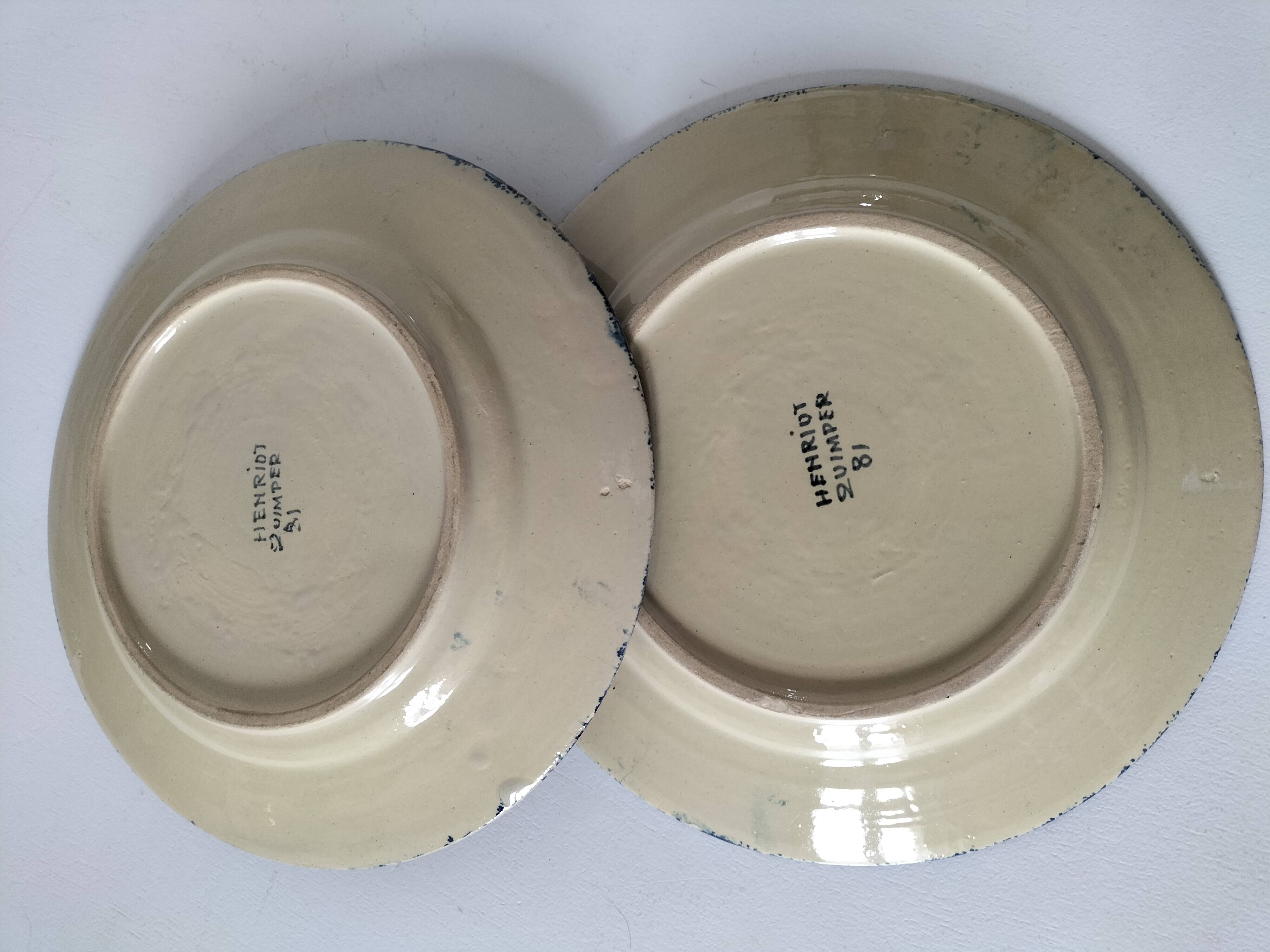 Duo of Henriot Quimper plates
