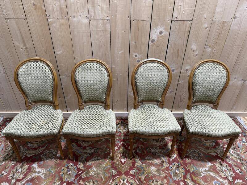 Suite de 4 chaises style Louis XVI "Fer à cheval"