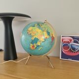 Luminous globe Taride 1960- glass world map