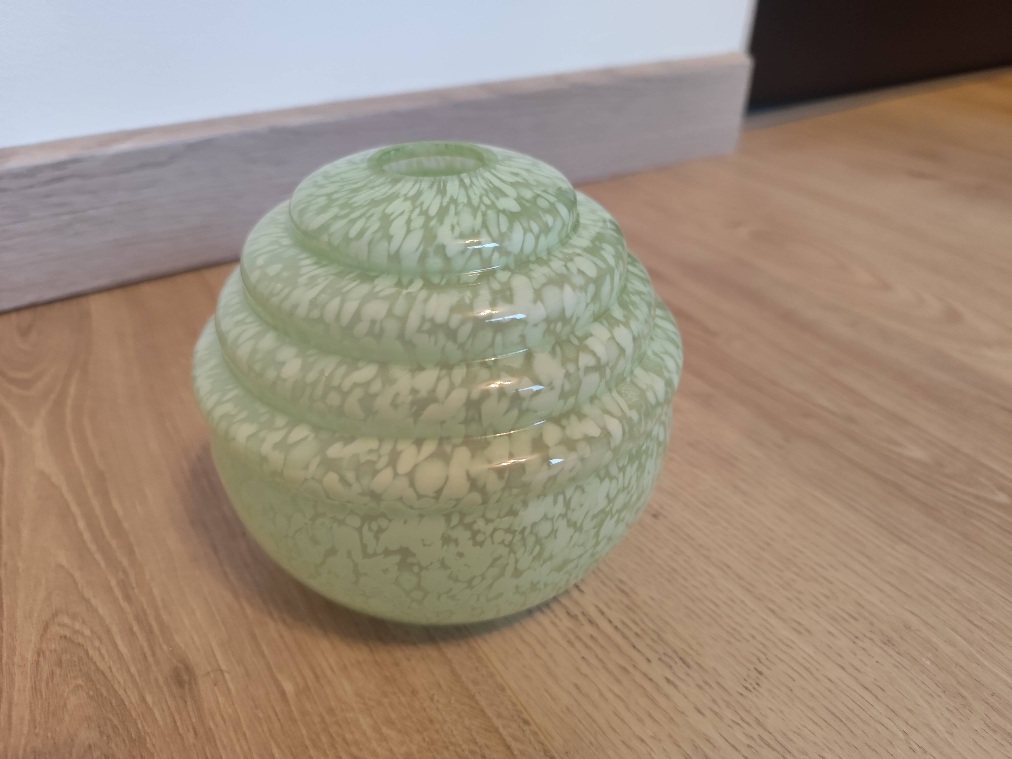Speckled glass globe lampshade, vintage Art Deco style