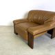 Fauteuil en cuir brutaliste, années 1960