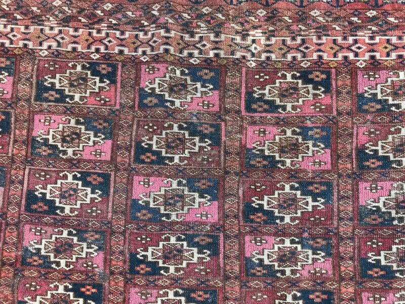 Saddle Tekke Bokhara rug old handmade 64 X 107 CM