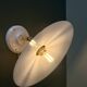 Applique abat-jour vintage en opaline blanche