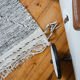 Berber carpet Zanafi - 100% black and white wool - 115 cm x 60 cm
