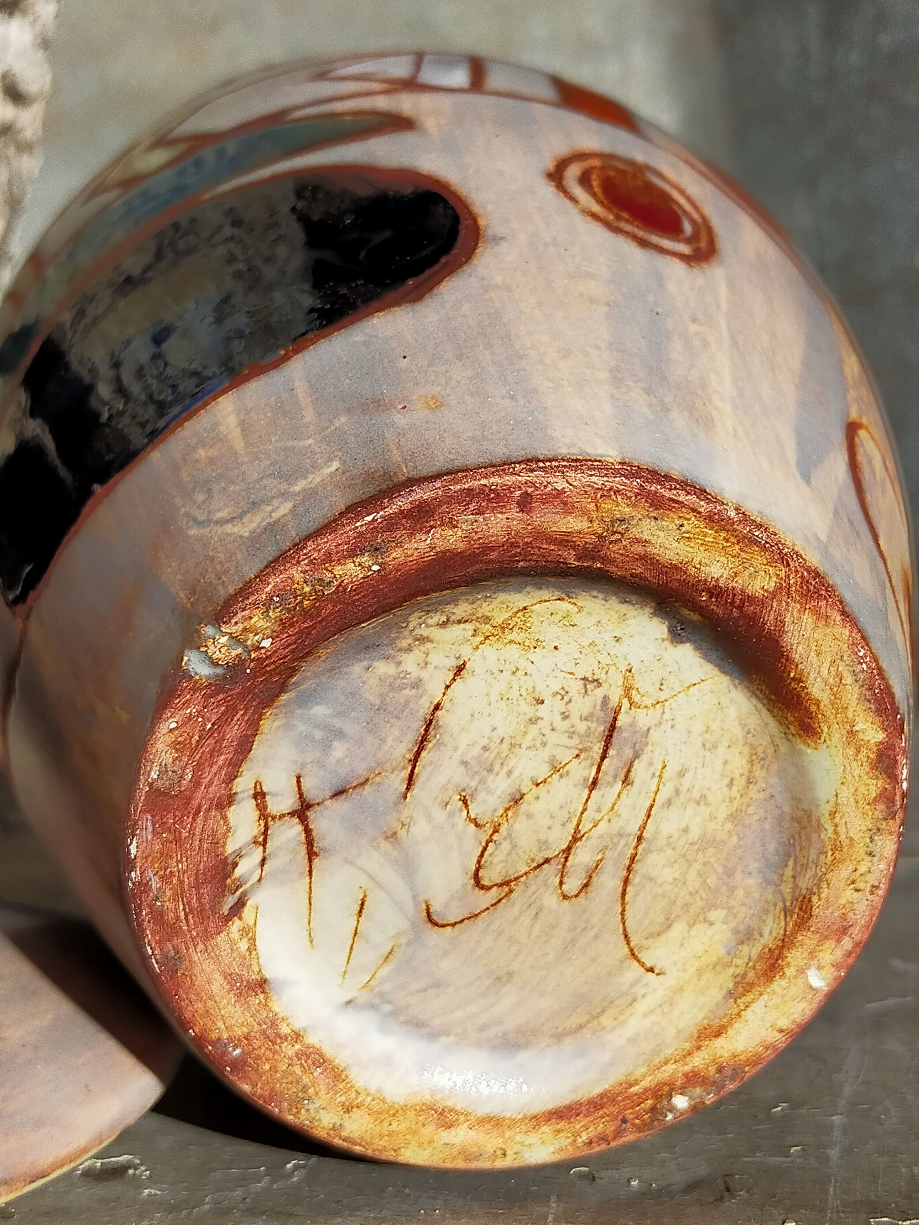 Ceramic pot by Marie-Christine Treinen Vallauris 1950s